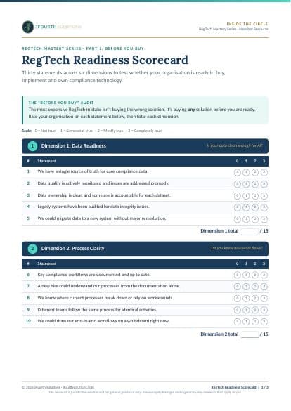 Preview of RegTech Readiness Scorecard