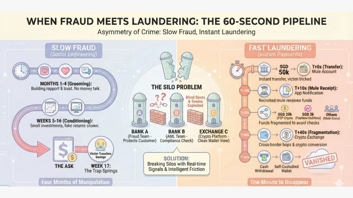 When Fraud Meets Laundering: The 60-Second Pipeline